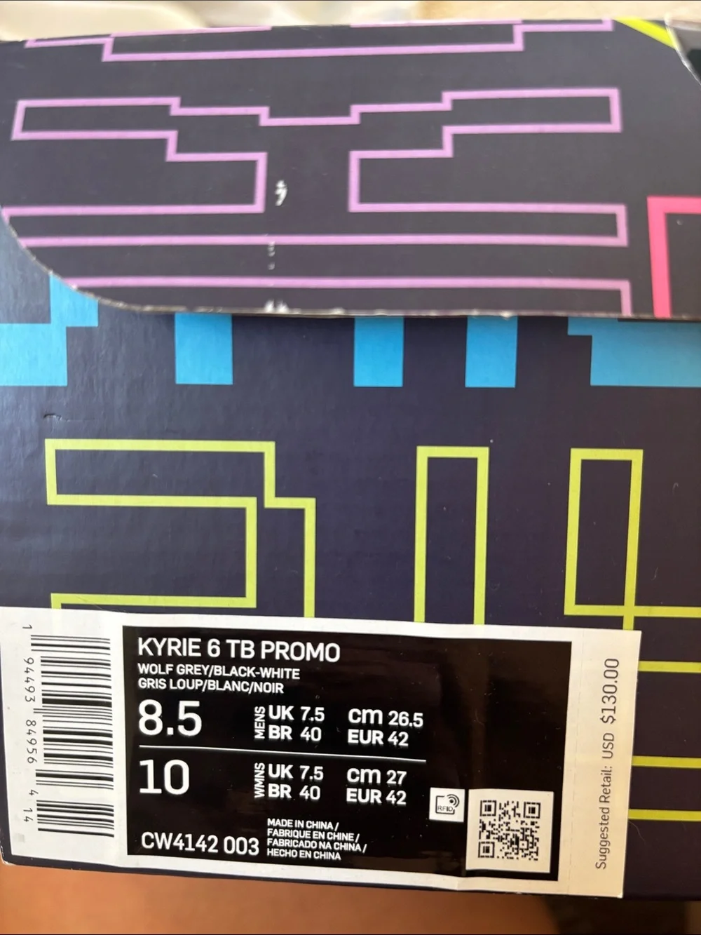 Nike Kyrie 6 TB Promo Gray and White High-Top Basketball Shoes